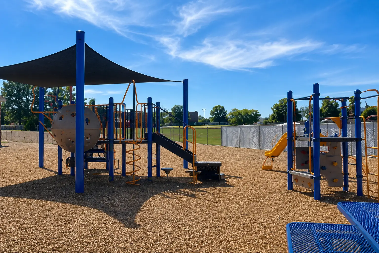 The playground & open yard